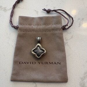 DAVID YURMAN Sterling Silver & 18k Gold Carved Cable Quatrefoil Pendant